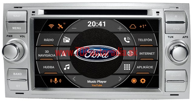 FORD ANDROID AUTORÁDIO s NXP DSP CARPLAY - model bez DVD mechaniky