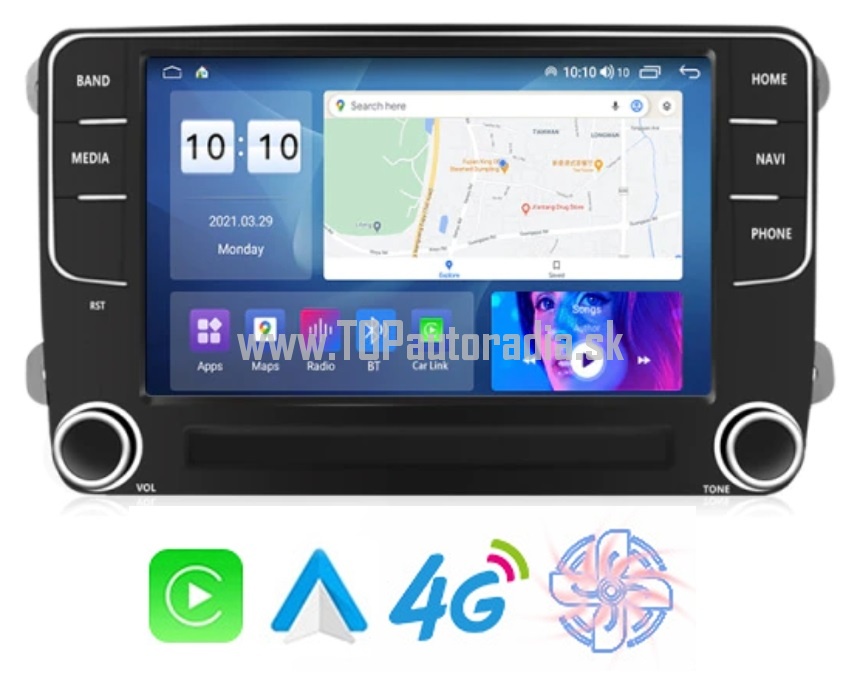 7" AUTORADIO ANDROID DSP QLED CARPLAY CPU:8-jadrovy