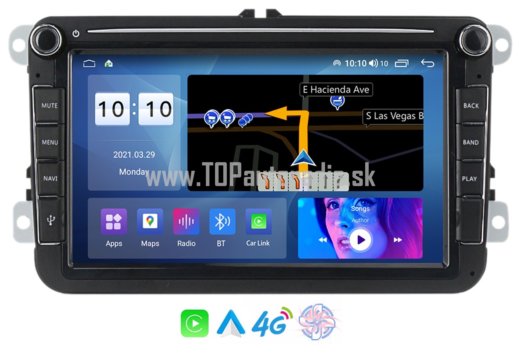 8" AUTORADIO ANDROID DSP QLED CARPLAY CPU:8-jadrovy