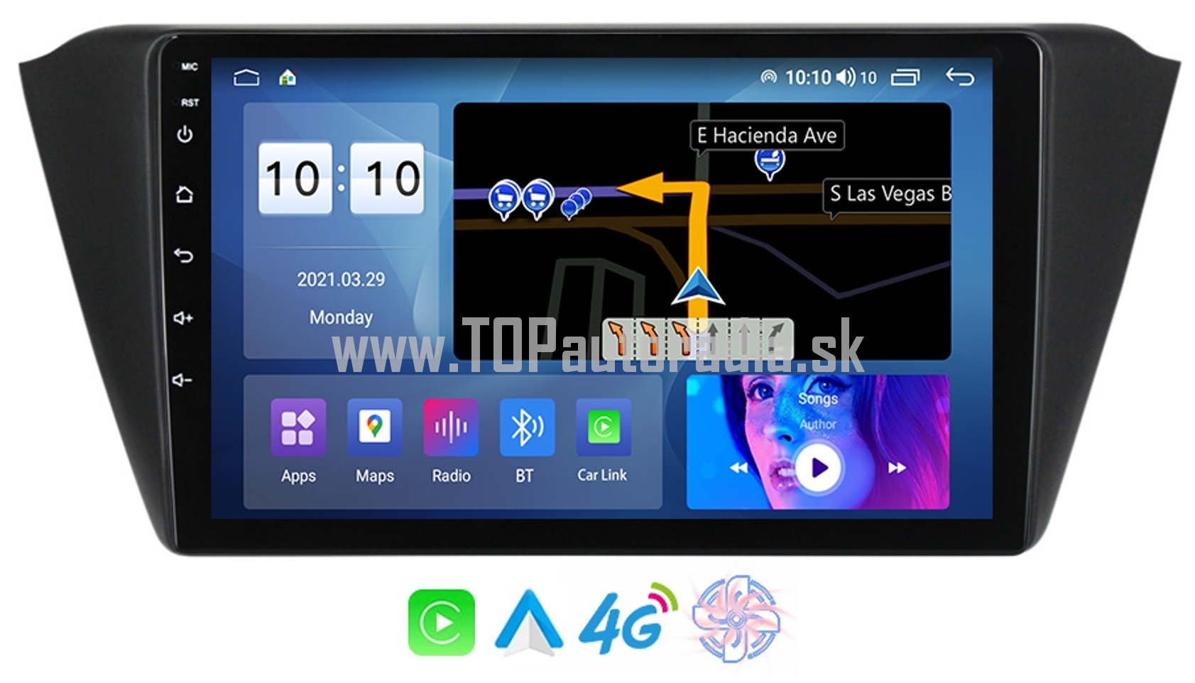 9" SKODA FABIA 3 - ANDROID s GPS DSP QLED CARPLAY BT WIFI 4G-LTE USB CPU:8-jadro