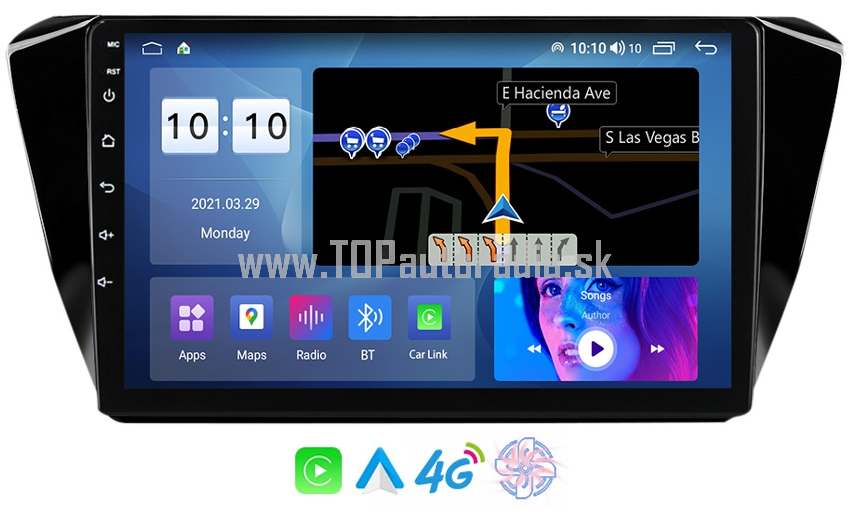 10" SKODA SUPERB 3 - GPS DSP QLED CARPLAY BT WIFI 4G-LTE USB CPU:8-jadrovy